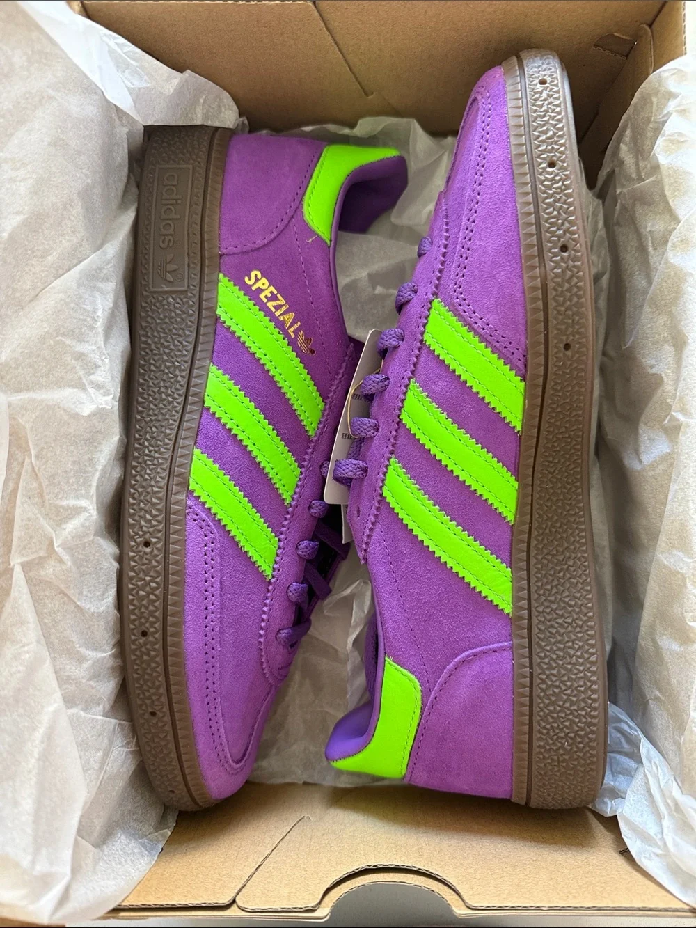 adidas Spezial Suede Purple & Neon Green - Picture 1 of 4